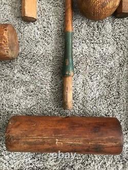 Antique Croquet Set In Original Wooden Case/Box