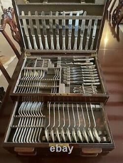 Antique Cutlery Set Mappin & Webb Stainless Steel For 10 People In Wooden Box