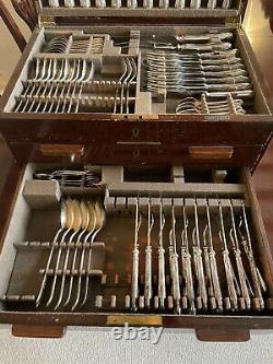 Antique Cutlery Set Mappin & Webb Stainless Steel For 10 People In Wooden Box