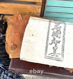 Antique Edo Period Samurai Armor Weapons Complete Set With Wooden Box