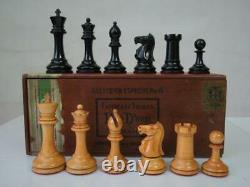 Antique English Club Chess Set Jaques Pattern Ayres K 4 + Nice Box No Board