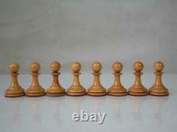 Antique English Club Chess Set Jaques Pattern Ayres K 4 + Nice Box No Board