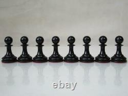 Antique English Club Chess Set Jaques Pattern Ayres K 4 + Nice Box No Board
