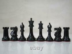 Antique English Club Chess Set Jaques Pattern Ayres K 4 + Nice Box No Board