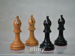 Antique English Club Chess Set Jaques Pattern Ayres K 4 + Nice Box No Board