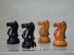 Antique English Club Chess Set Jaques Pattern Ayres K 4 + Nice Box No Board