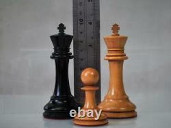 Antique English Club Chess Set Jaques Pattern Ayres K 4 + Nice Box No Board