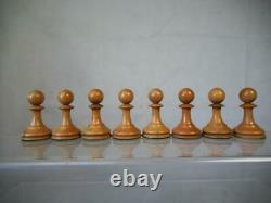 Antique English Club Size Chess Set Loaded Jaques Pattern Ayres K 4 And Box