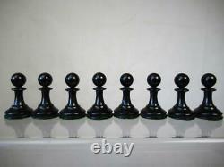 Antique English Club Size Chess Set Loaded Jaques Pattern Ayres K 4 And Box