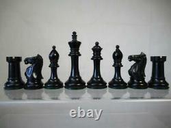 Antique English Club Size Chess Set Loaded Jaques Pattern Ayres K 4 And Box