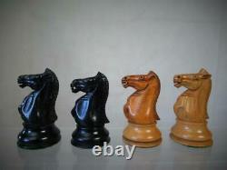 Antique English Club Size Chess Set Loaded Jaques Pattern Ayres K 4 And Box