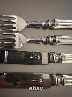 Antique English Silver Plated Cutlery Set In Wooden Box Dubarry Pattern