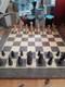 Antique English Turned Wooden St George Chess Set & Box, Unrestored-523chr