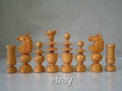 Antique French Chess Set Caffe De La Regence' Tournament Size K 3.5 + Box