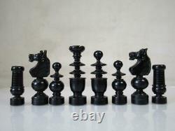 Antique French Chess Set Caffe De La Regence' Tournament Size K 3.5 + Box