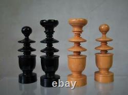 Antique French Chess Set Caffe De La Regence' Tournament Size K 3.5 + Box