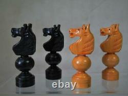 Antique French Chess Set Caffe De La Regence' Tournament Size K 3.5 + Box