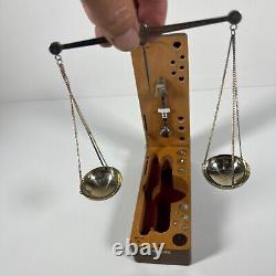 Antique German Gold Scale with Weight Set & Wooden Box Made in West Germany