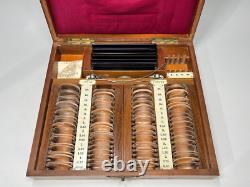 Antique German Optometrist Optical Ophthalmic Trial Lens Frames Set Wooden Box
