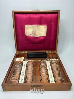 Antique German Optometrist Optical Ophthalmic Trial Lens Frames Set Wooden Box
