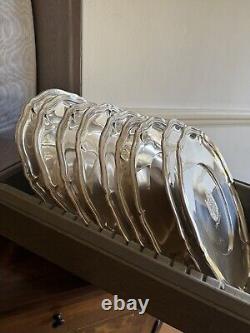 Antique German XLARGE Solid Silver Set Of Nine Plates Dishes In Wooden Box C1910