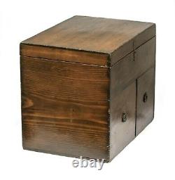 Antique Japanese Wooden Fitted Silk Lined Chest Box for Porcelain Tea Set c1890