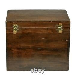 Antique Japanese Wooden Fitted Silk Lined Chest Box for Porcelain Tea Set c1890