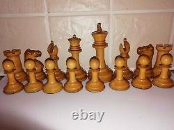 Antique Jaques Staunton Chess Set Weighted 3 1/2 Kings C1875 Tarrasch Boxed