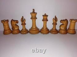 Antique Jaques Staunton Chess Set Weighted 3 1/2 Kings C1875 Tarrasch Boxed