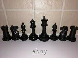 Antique Jaques Staunton Chess Set Weighted 3 1/2 Kings C1875 Tarrasch Boxed