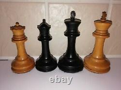 Antique Jaques Staunton Chess Set Weighted 3 1/2 Kings C1875 Tarrasch Boxed