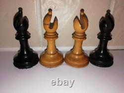 Antique Jaques Staunton Chess Set Weighted 3 1/2 Kings C1875 Tarrasch Boxed