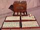 Antique Mahjong Set With Wooden Storage Box (nr)