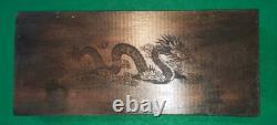 Antique Mahjong set Mah Jongg In Wooden Box With Dragon Decor