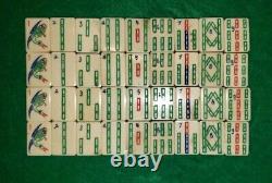 Antique Mahjong set Mah Jongg In Wooden Box With Dragon Decor