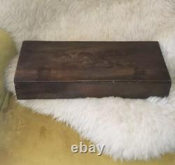 Antique Mahjong set Mah Jongg In Wooden Box With Dragon Decor