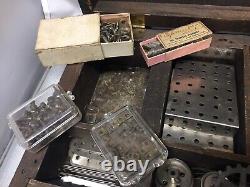 Antique Meccano Erector Set Wooden Box Large Quantity of Parts Awesome Set