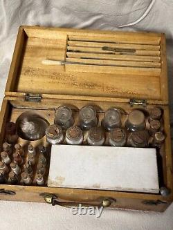 Antique Metallurgical Chemical Set in Original Wooden Box