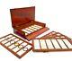 Antique Microscope Slide Set In Wooden Mahogany Collectors Box / Chest