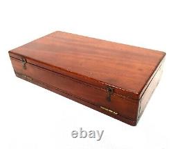 Antique Microscope Slide Set in Wooden Mahogany Collectors Box / Chest