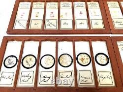 Antique Microscope Slide Set in Wooden Mahogany Collectors Box / Chest