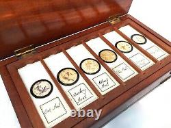 Antique Microscope Slide Set in Wooden Mahogany Collectors Box / Chest