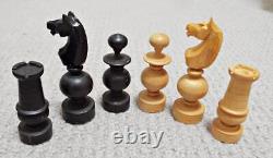 Antique Regency Wooden Chess Set in Wooden Box c1880 Criterion Series