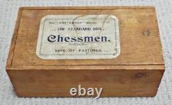 Antique Regency Wooden Chess Set in Wooden Box c1880 Criterion Series