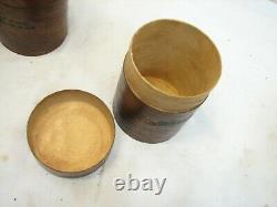 Antique Round Wooden Pantry Shaker Spice Box Set Wood Jars Kitchen