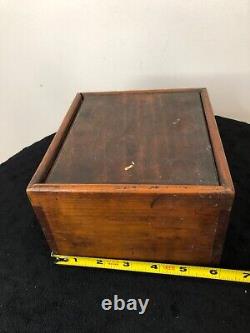 Antique Set of 15 Lantern Slip Slides with Wooden Box