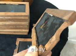 Antique Set of 15 Lantern Slip Slides with Wooden Box