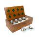 Antique Set Of Eight Egg Grading Weights In Fitted Wooden Storage Box / Vintage