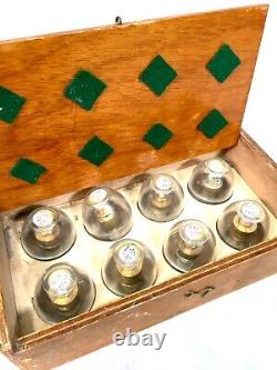 Antique Set of Eight Egg Grading Weights in Fitted Wooden Storage Box / Vintage
