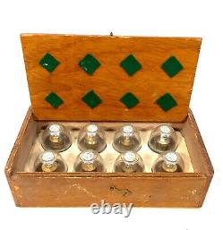 Antique Set of Eight Egg Grading Weights in Fitted Wooden Storage Box / Vintage